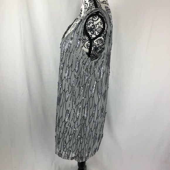 BB Dakota Roselynn Silver Sequin Shift Dress - Picture 8 of 9